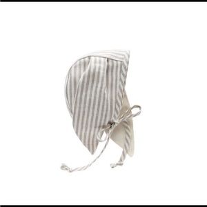 Briar Toddler Baby Handmade Linen Striped Thumper Bunny Bonnet 18-24 MO’s